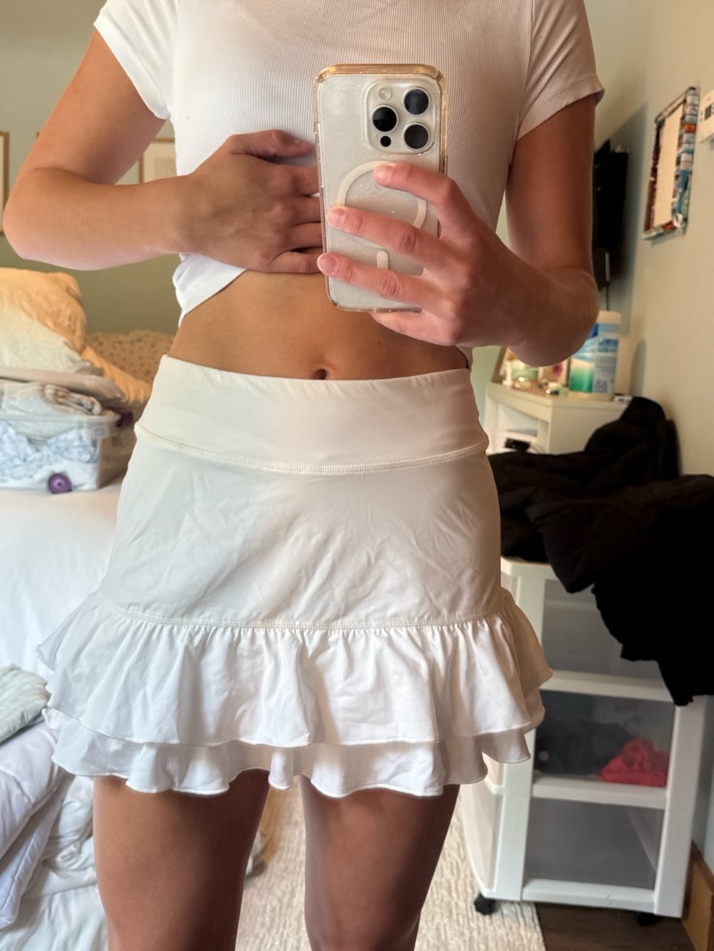 Fila White Ruffle Athletic Skirt